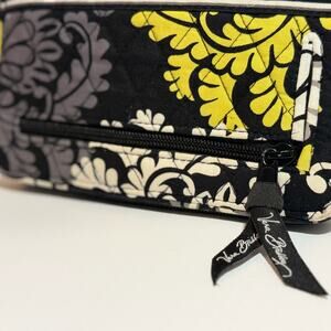 🏵️ Women’s Wallet : Vera Bradley Turn Lock Baroque Floral Black Yellow Gray